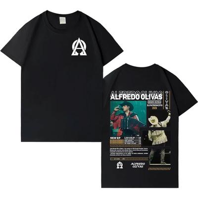 Rapper Alfredo Olivas 2026 New Album Tide Tshrit Mens Womens Harajuku Y2K Casual Tshrits Hot Sale Crewneck Cotton Short Sleeves