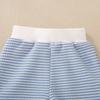 Unisex Baby & Toddler Waffle Stripe Embroidered T-Shirt + Shorts Set 