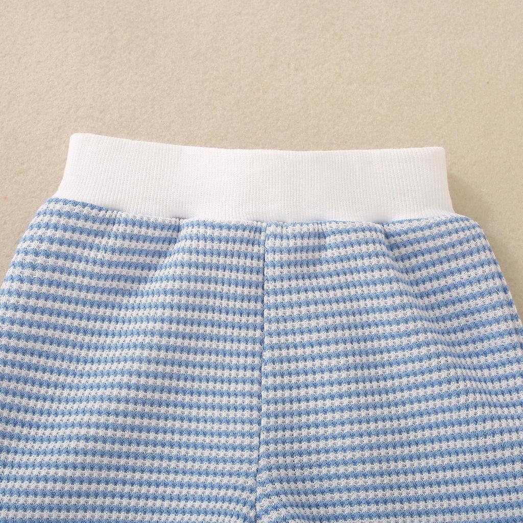 Unisex Baby & Toddler Waffle Stripe Embroidered T-Shirt + Shorts Set 