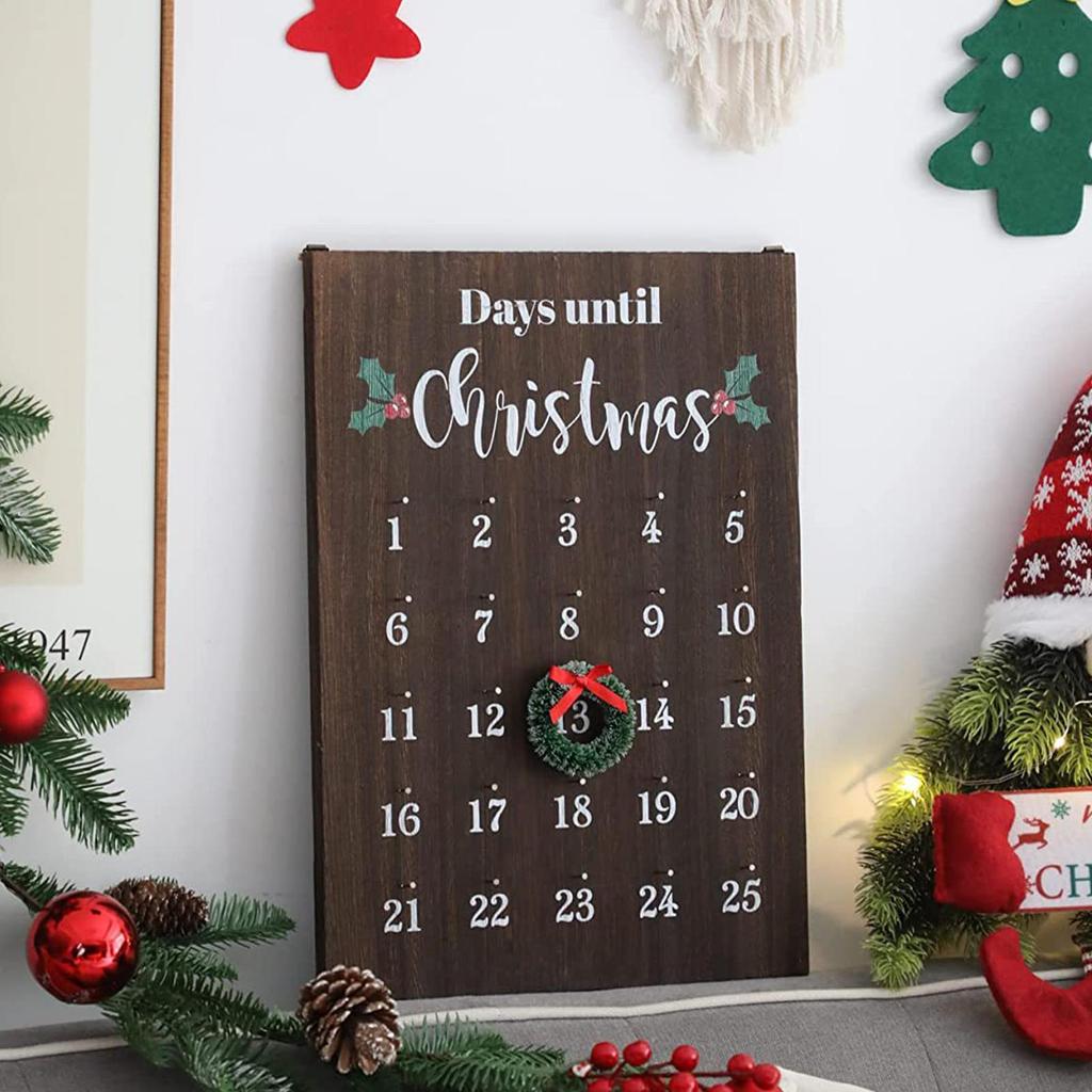 Wall Christmas Countdown Calendar Seasonal Decor 25 Days Advent Christmas Calendar Sign For Friends Neighbors Classroom Living