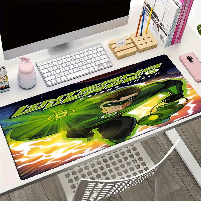 Green Lantern Theme Mouse Pad, Non Slip Rubber Base, Multifunctional Office & Home Decor, Perfect for Workspace Personalization.