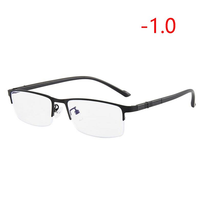 

Blue Light Blocking Square Myopia Glasses 0 to -4 0 Prescription Half Frame for Myopes