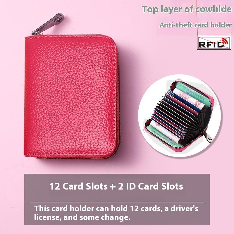 

Кошелек-органайзер из коровьей кожи первого слоя, большой вместимости, с множеством отделений для карт, женский зажим для карт из натуральной кожи, мужской кошелек для ID-карты, кошелек для мелочи.
