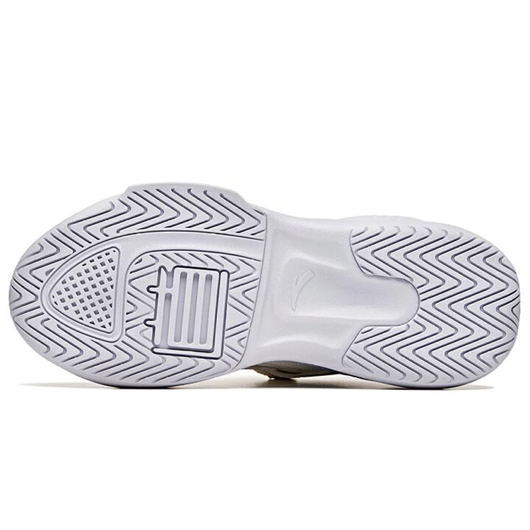 Anta Bastard Slip Resistant Abrasion Resistant Mid top Skateboard Shoes Women's Ecru 122048080-2