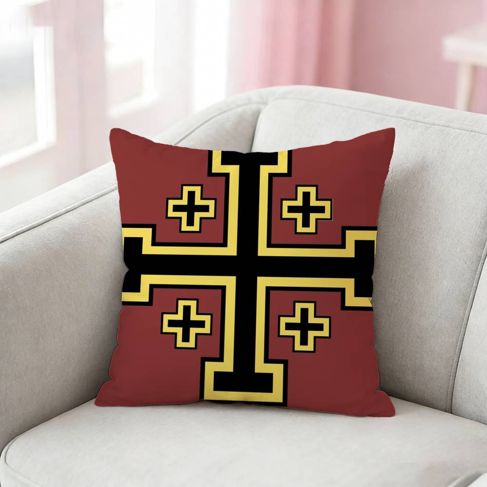 Jerusalem Cross Pillow Case Cushion Cover Throw Pillow Case For Car Sofa