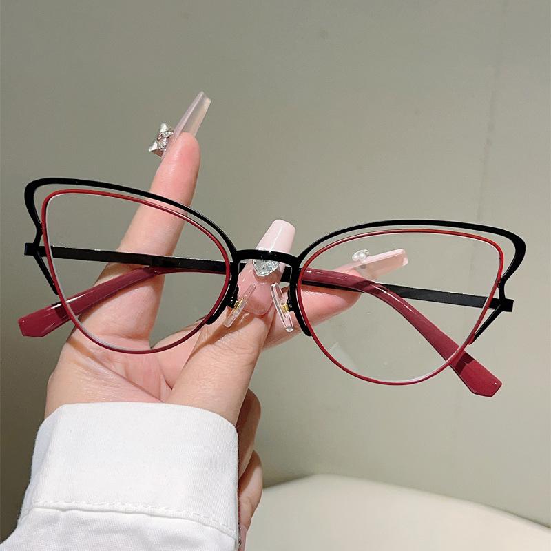 2025 Splicing Color Butterfly shaped Metal Frame Anti Blue Light Glasses For Women Men Trendy Dopamine Style Reading Glasses