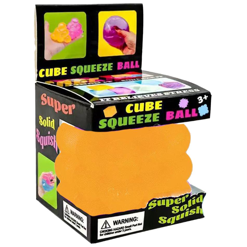 Trending Cube Squish Toy, Soft Jelly Squeeze Stress Relief Fidget Toy, Sensory Toy For Kids & Adults Birthday Gift