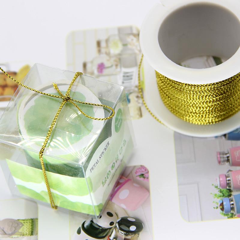 20m/roll 1mm Gold Silver Red Cords Metallic Rope Thread String Strap Gift Wrap Ribbon Cord Bracelet No-slip Hang Tag