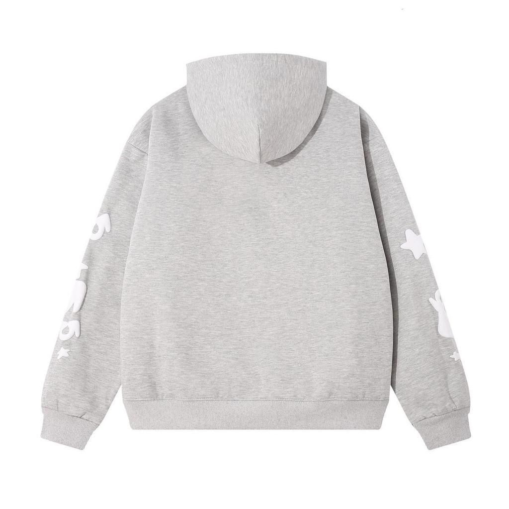 Young Thug Style Foam Letter Hoodie - Pink Hip-Hop Sweatshirt for Couples