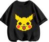 Breathable Summer Short Sleeve T Shirt Pikachu Casual Leisure Style Classic Cartoon Design For Children 3 To 14