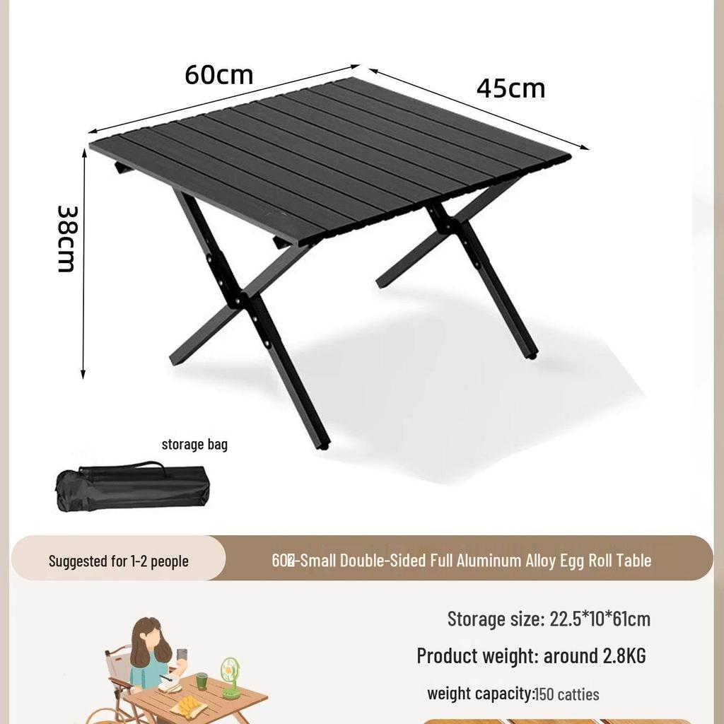 A1R Portable Roll-up Folding Picnic Table & Chair Set for Outdoor Camping.
