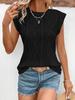 2025 Summer Women's Jacquard Round Neck Short Sleeve Loose T-shirt Vest