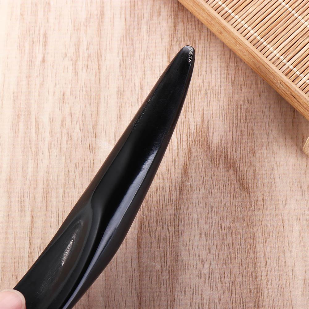 SPA Massage Scraping Bar Black Buffalo Horn Meridian Massage Stick Horn Scraping Tool  Women