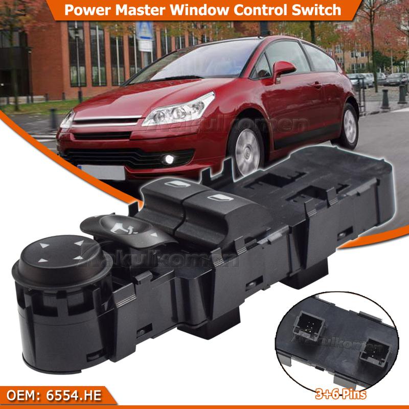 Durable Orange Light 9651464277 6554.HE For Citroen C4 Wagon Master Window Switch 2004-2010 Power Window Switch With Folding