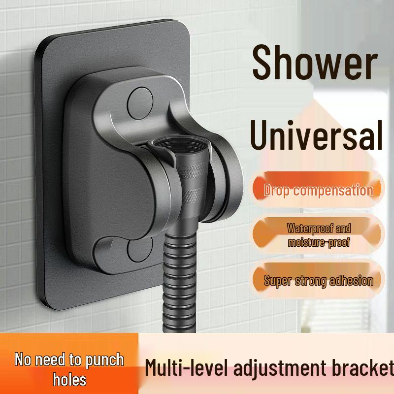 Punch-Free Adjustable Shower Head Holder with Hook
