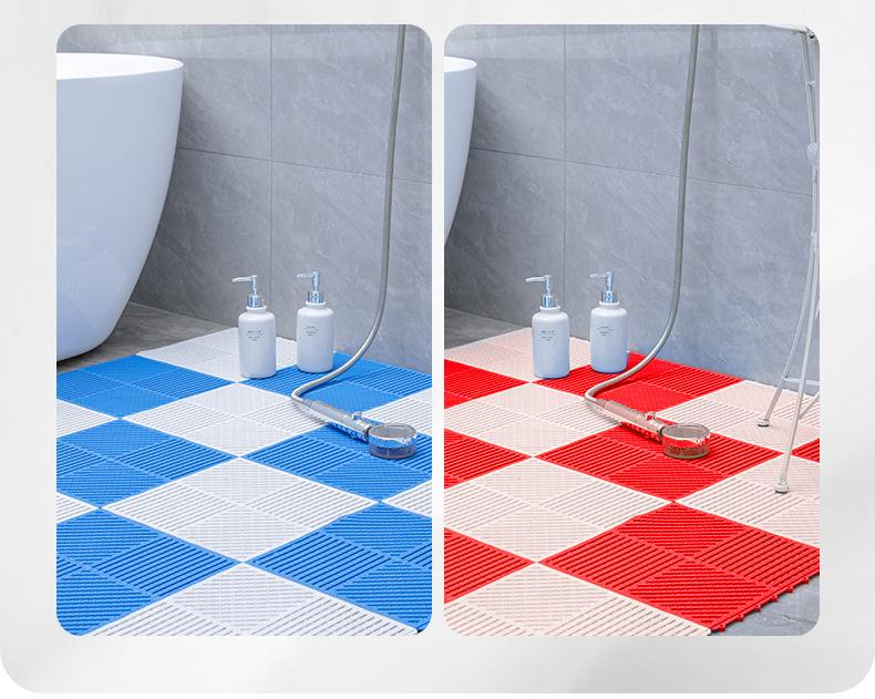 Non-Slip PVC Interlocking Shower Mat: Waterproof Bathroom Floor and Commercial Use Carpet