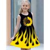 Fashion girls dresses summer new round neck vest style 3D printing princess skirt