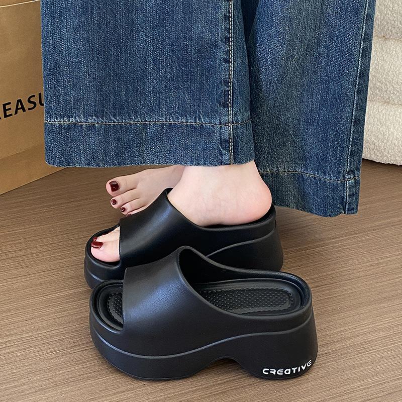 Elegant Platform Wedge Heel Sandals Women Summer Soft Lightweight EVA Beach Slippers Woman's Thick Bottom Slippers