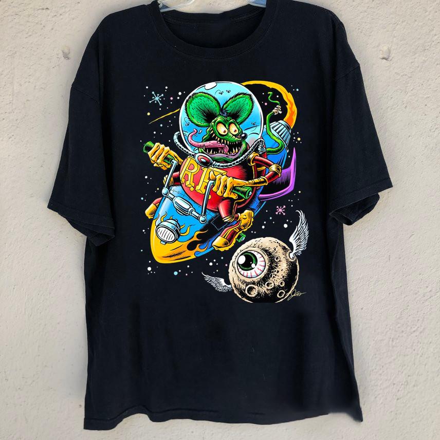 Ed Roth Rat Fink Happy Halloween Black Cotton All Size Shirt KK1356 XXL