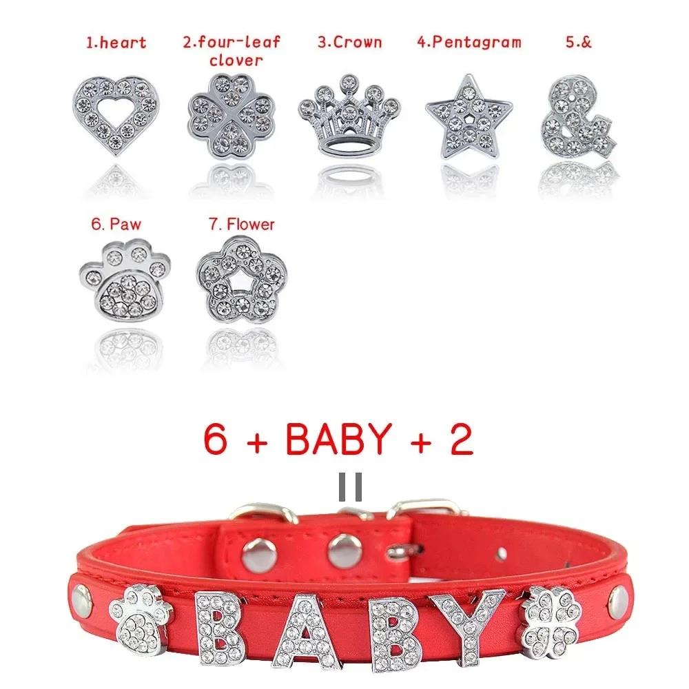 (Lettera Gratuita con Strass Bling)Collare Personalizzato in Pelle per Gatto Cane Collari per Cuccioli per Cani Piccoli Medi Target Nome ID Personalizzato