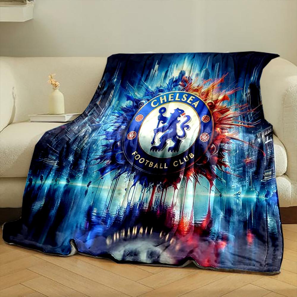Chelsea Football Club Designed Flannel Blanket for Bedroom, Living Room, Sofa, and Nap