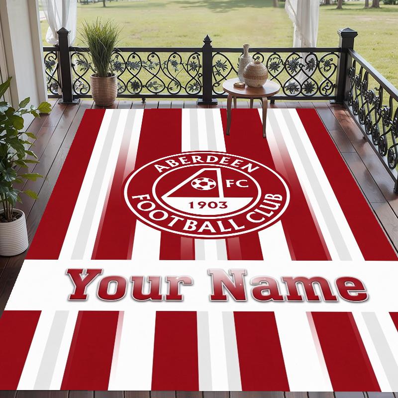 Custom Name Aberdeen Crystal Velvet Floor Rug Personalized Text Soft Carpet Home Decor