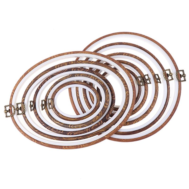 Instrument de cusut Cercuri de broderie de culoare din lemn rotund Set cadru Broderie din plastic