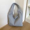 Large-capacity tote bag women's new simple solid color versatile lazy leisure commuting shopping cloth bag shoulder bag