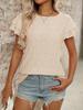 Women's Casual Fashion Round Neck Color Hollow Short Sleeve T,shirt Top