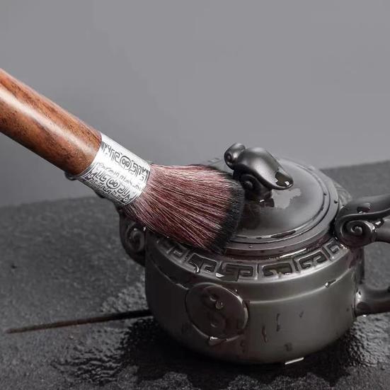 Wood Tea Brush with Nylon Bristles Multi-Purpose Cleaning Tool for Teapot Coffee Machine Deep Cleaning Kung Fu Tea Ceremony Accessory Dusting Brush