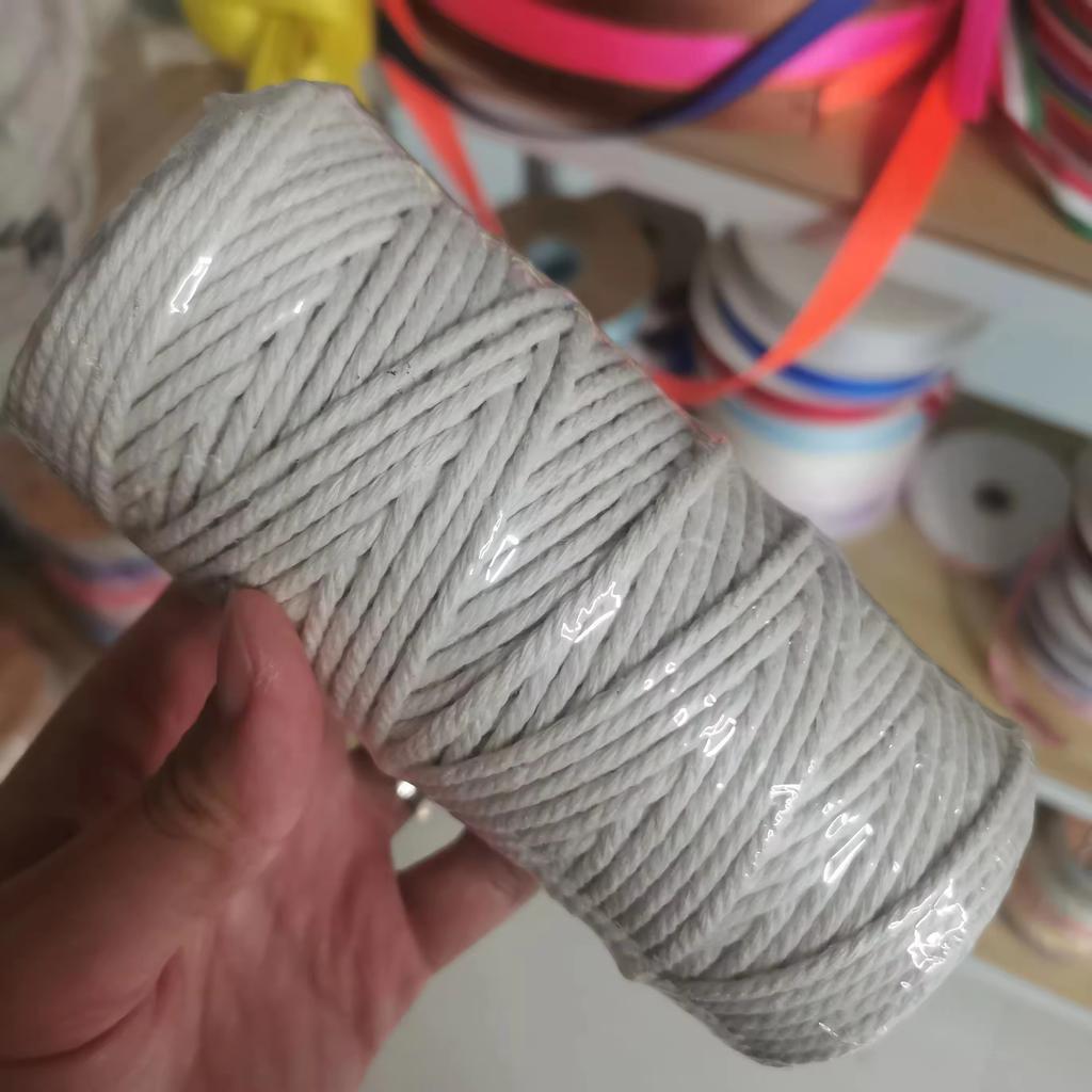 4mm Waterproof Hot Sale Colorful DIY Craft Twine Satin Cord Twisted Cord Natural Macrame Cotton Rope for Bags & Shoes