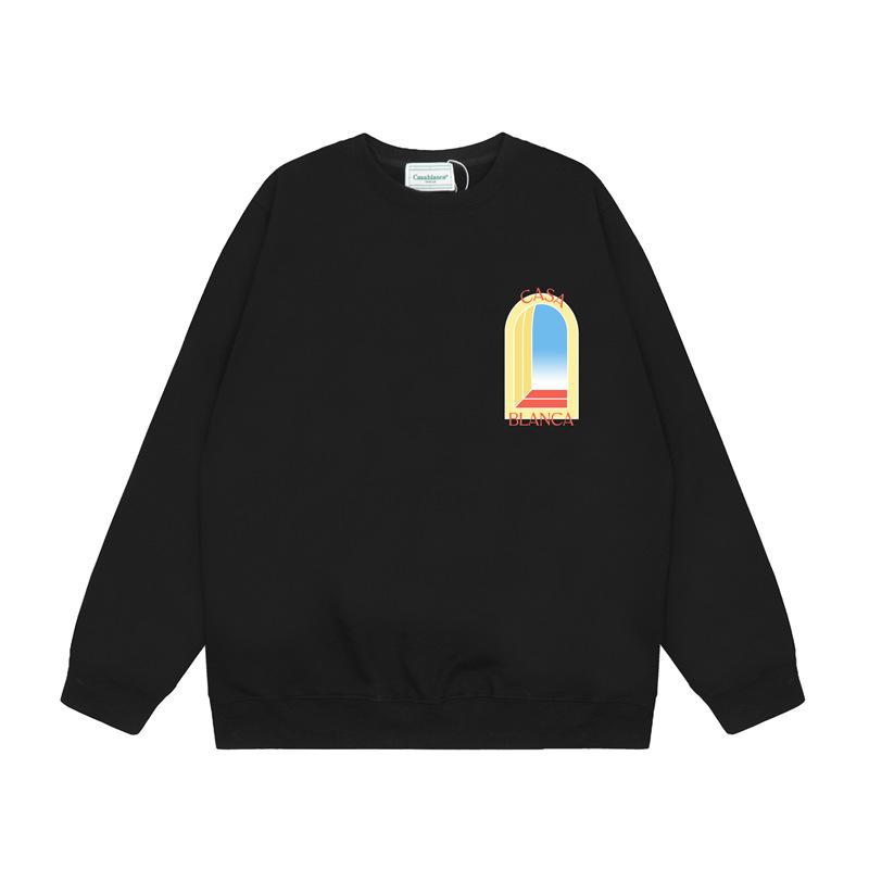 Casa spring and summer fantasy door starry sky castle casa letter long sleeve crew neck sweater couple T-shirt men and women couples