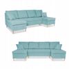 Wigo BIG Ecksofa ausziehbar mit Schlaffunktion türkis-farbener Velours
