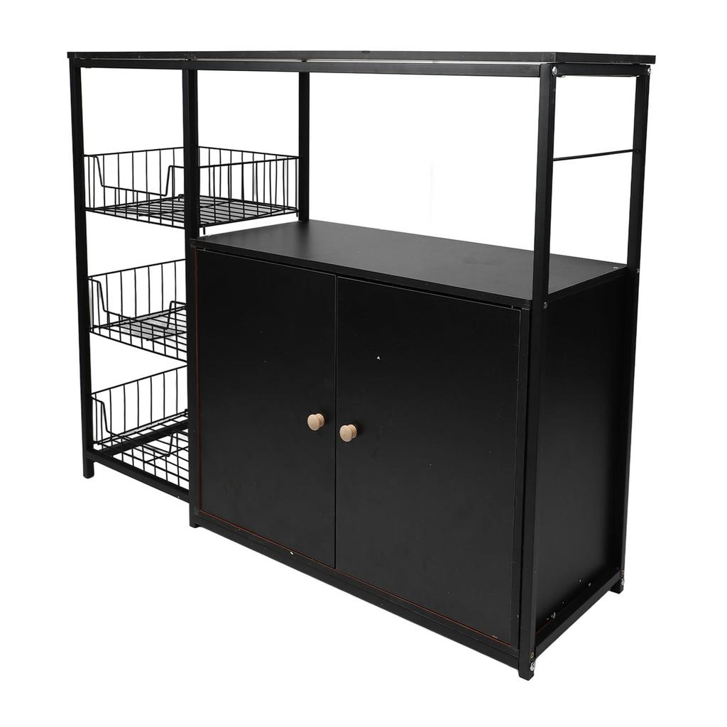 Kitchen Storage Cabinet Multifunctional Floor Standing Sideboard Cabinet Microwave Shelf Organizer