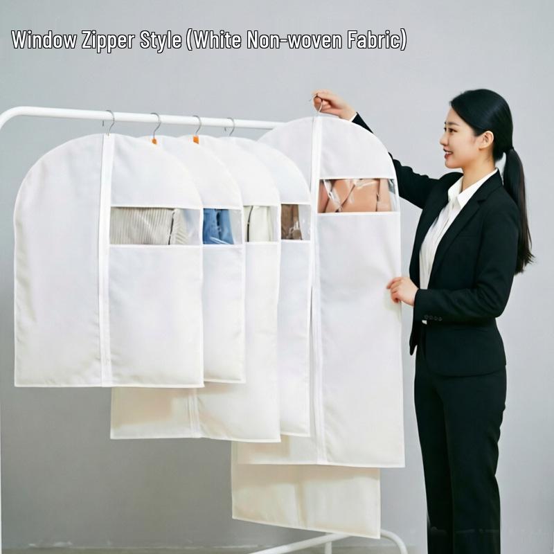 Transparent Waterproof Hanging Garment Bag - Dustproof, Moisture-Proof, Washable Suit & Coat Cover