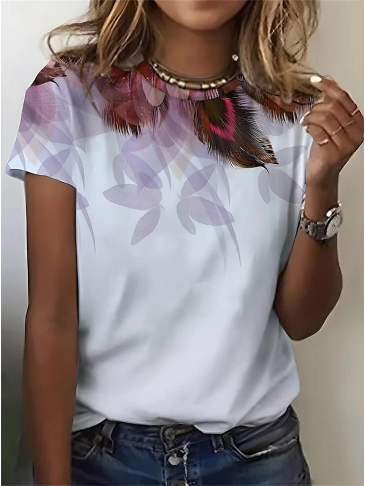 Unisexs Summer Casual Roundneck Shortsleeve Tshirt Simple Dragonfly Print Elegant Tshirt Stylish Unisexs Top