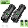 2000LM Powerful Portable Mini LED Flashlight  3LED Ultra Strong Light 18350 Battery USB C Rechargeable With Magnet Torch