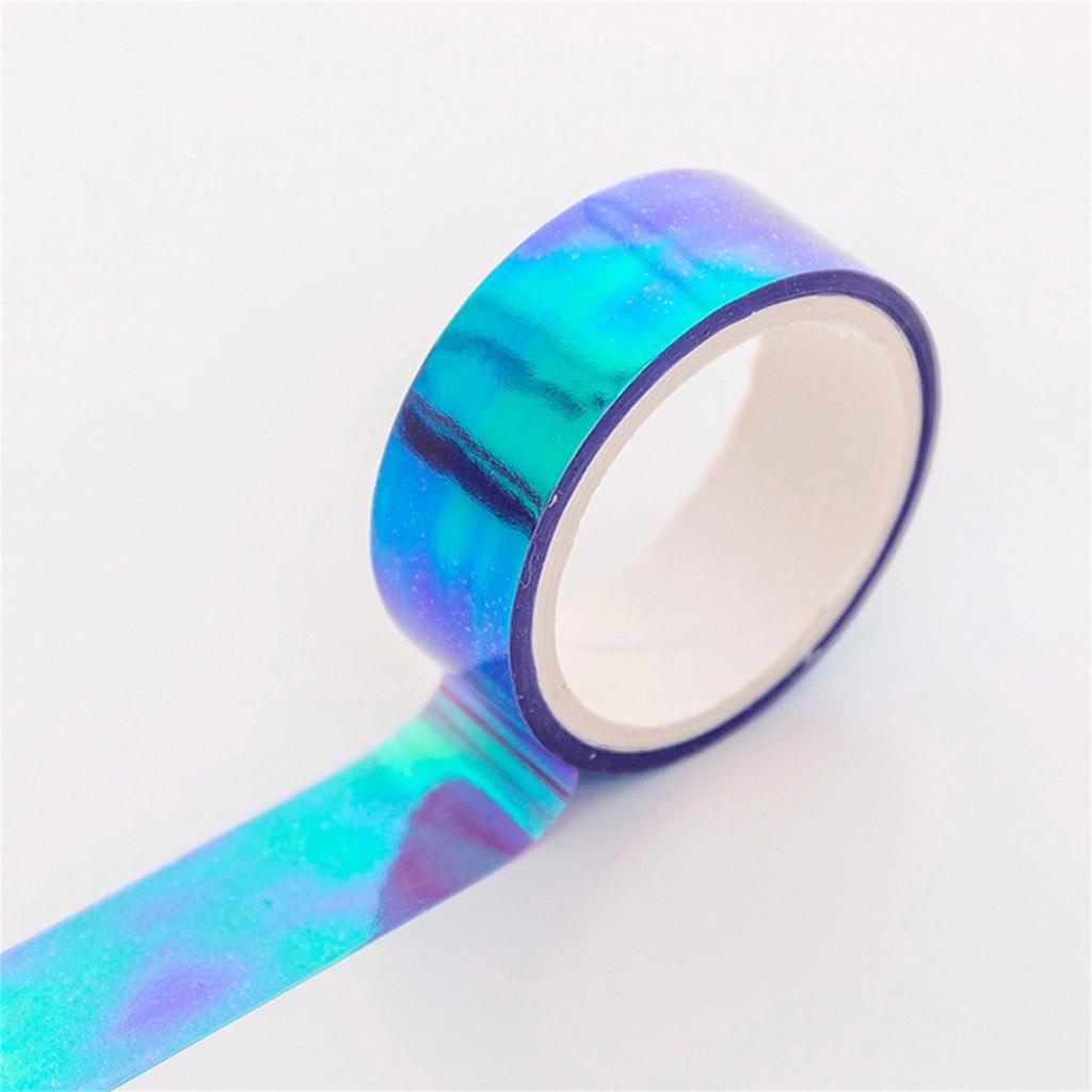 Waterproof Holographic Gradient Adhesive Tape Durable Decorative Craft Tape Suitable for Various Surfaces and Applications