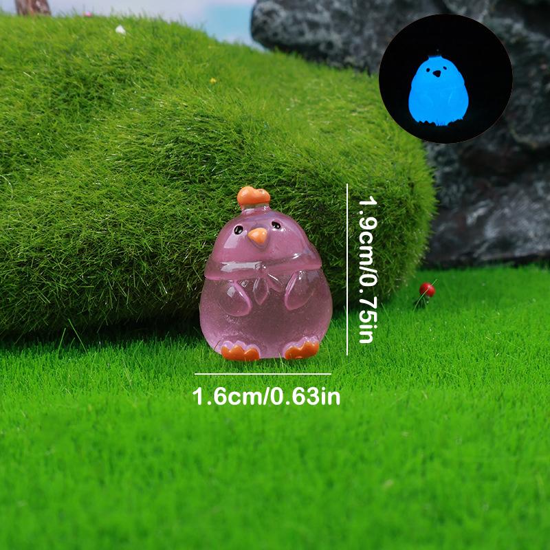 

Мультяшные светящиеся красочные фигурки цыплят, микроландшафтные украшения, светящиеся куклы, сделай сам, настольные игрушки, модель кукольного домика as the picture