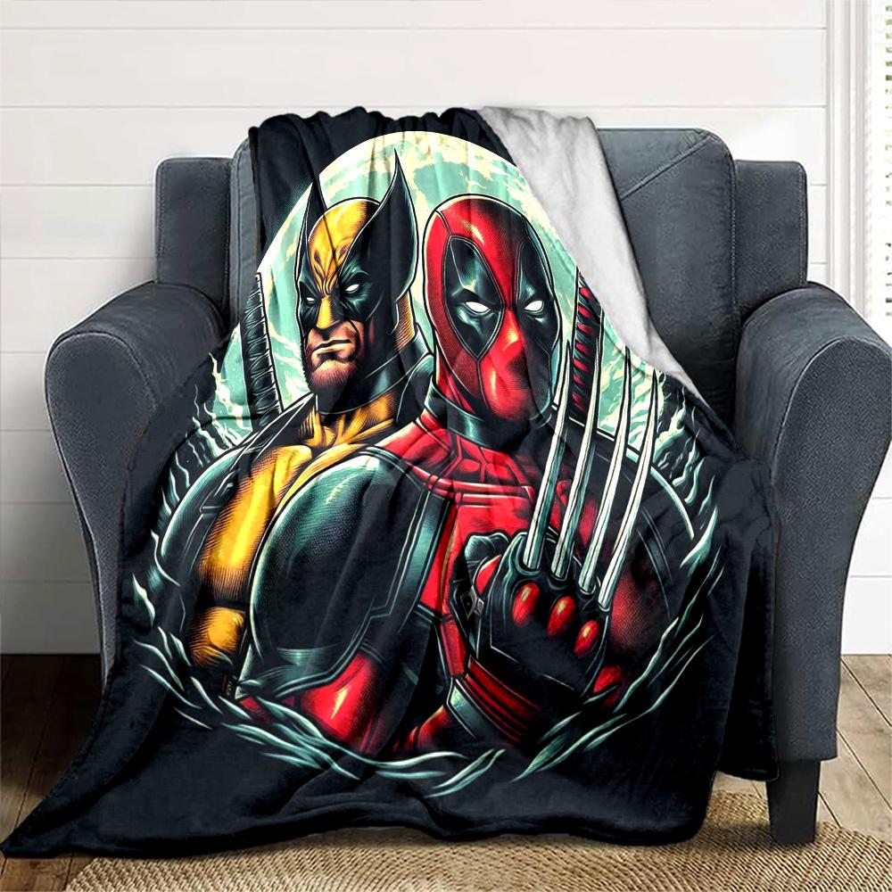 Marvel Heroes Moon Flannel Blanket Super Soft Warm Cozy Blanket For Sofa Bed Office Travel Allseason Home Decor Gift