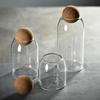 High Borosilicate Glass Storage Jar with Cork Stopper for Grains, Tea, and More
