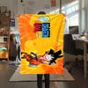 1 ks flanelová deka s potiskem Son Goku, Vysoce kvalitní pro všechna roční období, Domácí dekorace, Teplo a pohodlí, Perfektní jako vánoční dárky