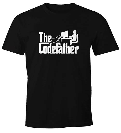 Mens 100% Cotton T-shirt Mens Tees Top The Codefather Programmer IT Computer Scientist Coder Gift- 4XL