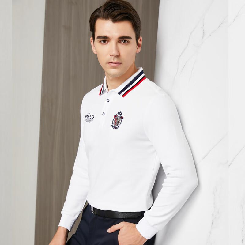 YOUNG RIVER Men s Long Sleeve Polo Shirt L