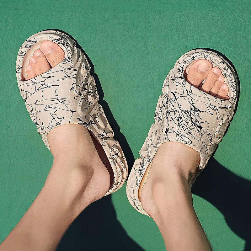 Spring Slippers Man Jelly Slippers Platform Outdoor Breathable Beach Anti-slip Slippers Summer Main Push Slippers