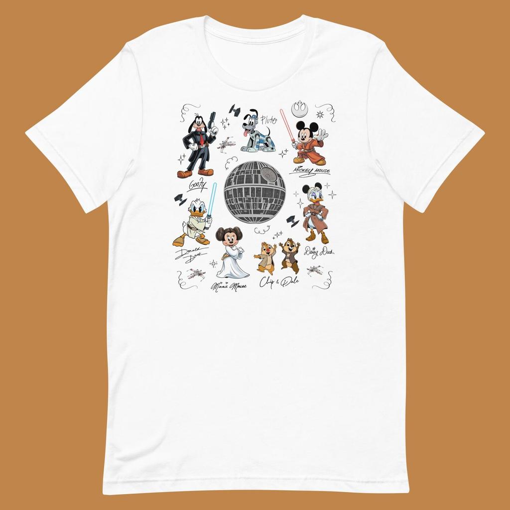 Disney Star Wars Mickey Mouse Death Star Signatures/Unisex t-Shirt and kids tshirt
