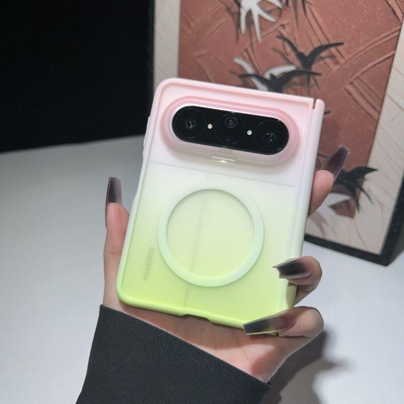 Case For Huawei Pura X Max Skin-feel Matte Gradient Magnetic Case Dual Hinge Full Body Cover Huawei Pura X Max