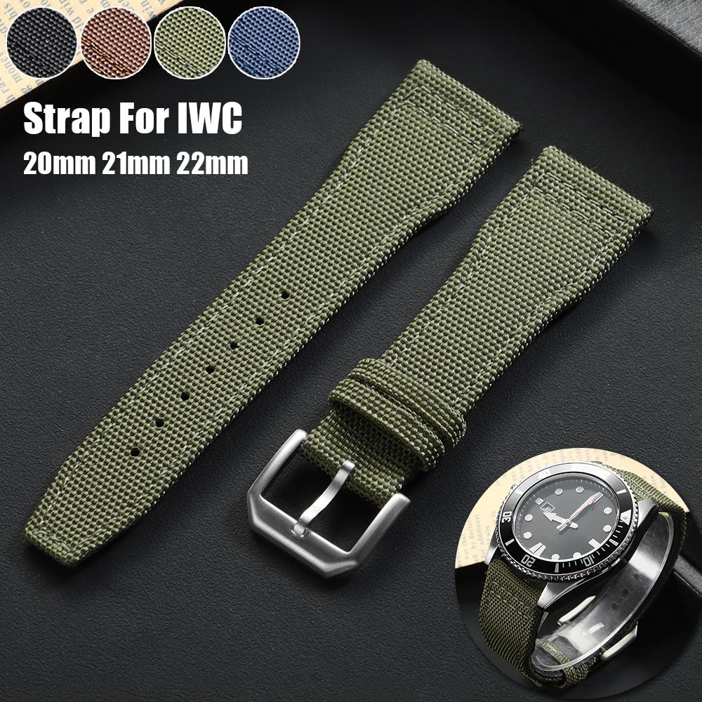 Nylonové plátenné remienok na hodinky pre IWC Pilot 20 mm 21 mm 22 mm pre vojenské plátenné remienky Univerzálny náhradný športový náramok