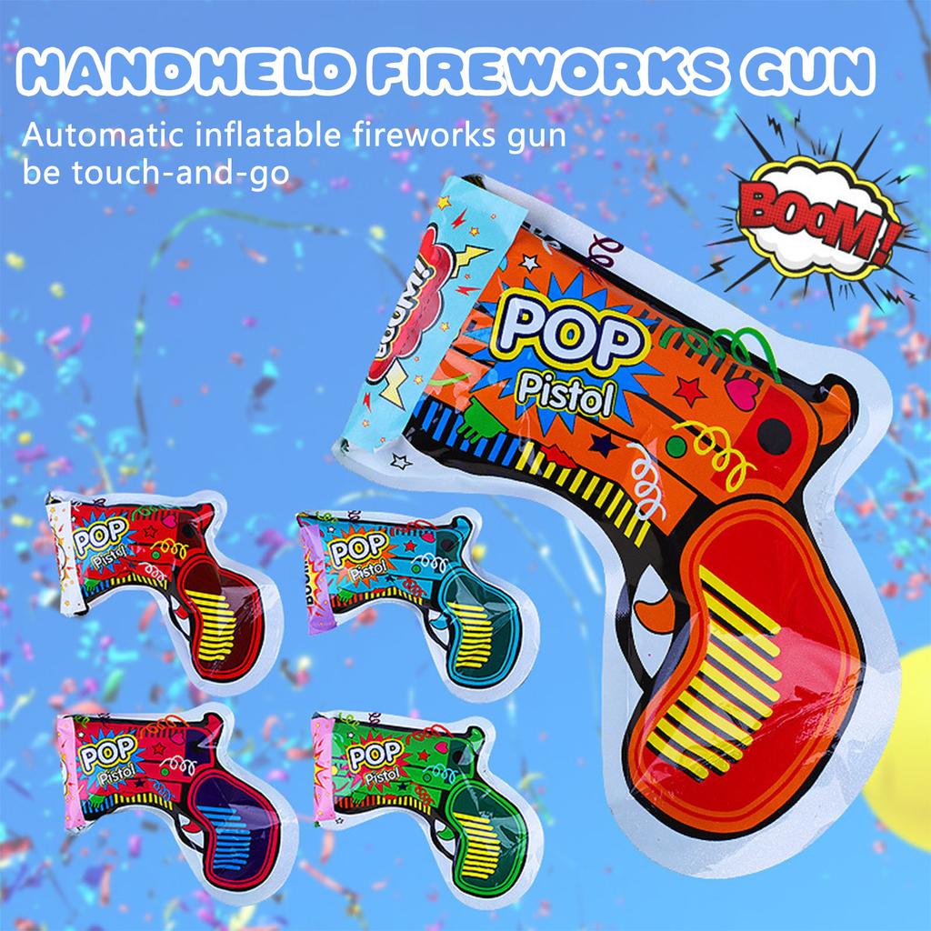 Inflatable Fireworks Gun Party Holiday DIY Decorations Automatic For Wedding Party Xmas Celebration Safe Handheld Twist Fun