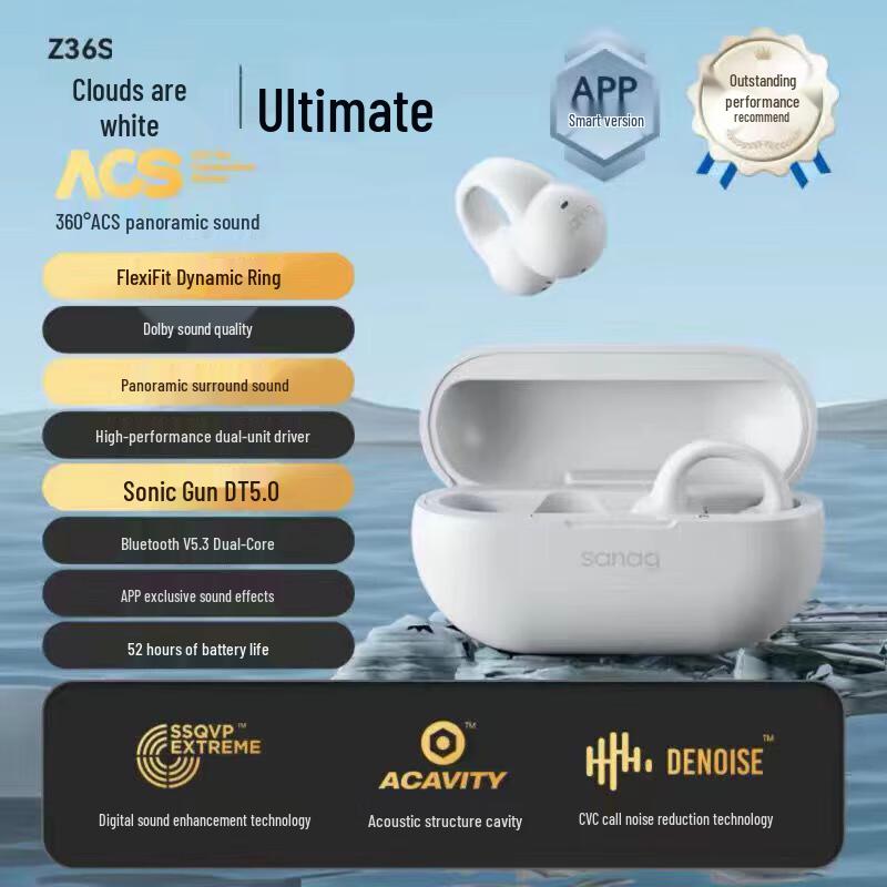 

SANAG Z36S Pro Series Ear Clip Noise-Cancelling Bluetooth Sport Earphones